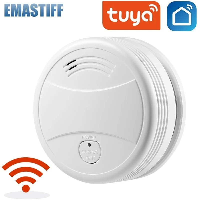 WiFi nezávislý detektor dymu senzor Senzor Fire Alarm Domáci bezpečnostný systém Hasiči tuya wifi dymový alarm Ochrana proti požiaru