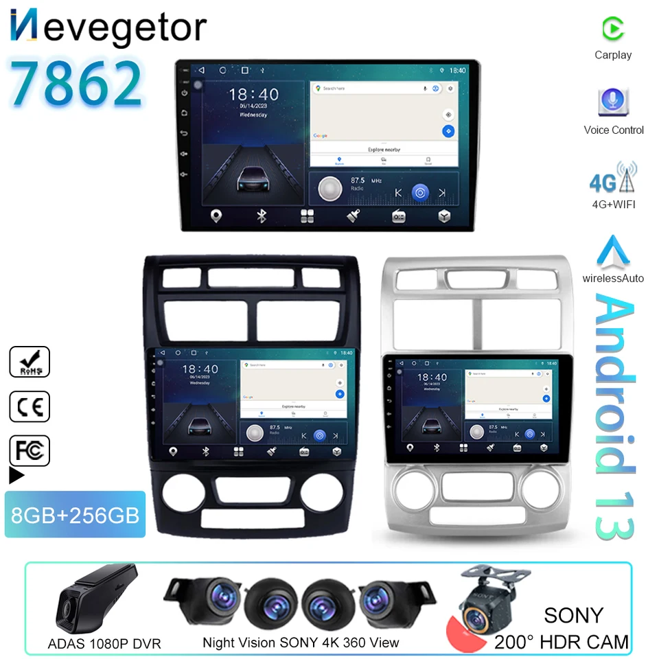 WiFi pre Kia Sportage 2 2004 - 2010 Automobilie Multimedia Player 4G Navigácia navigáciu bezdrôtového systému Android Auto CarPlay Bt No 2Din DVD