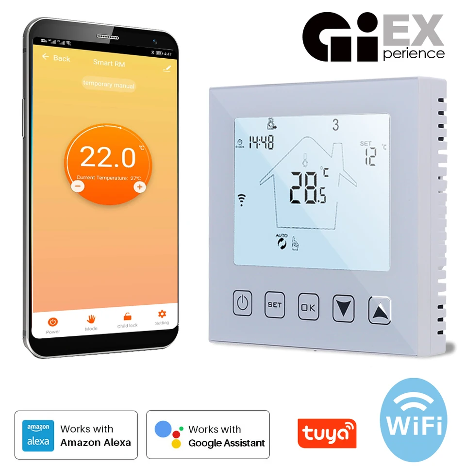 WiFi Smart Thermostat Teplota Opiser pre vodu/elektrickú podlahu Voda/plynový kotol pracuje s Alexa Google Home