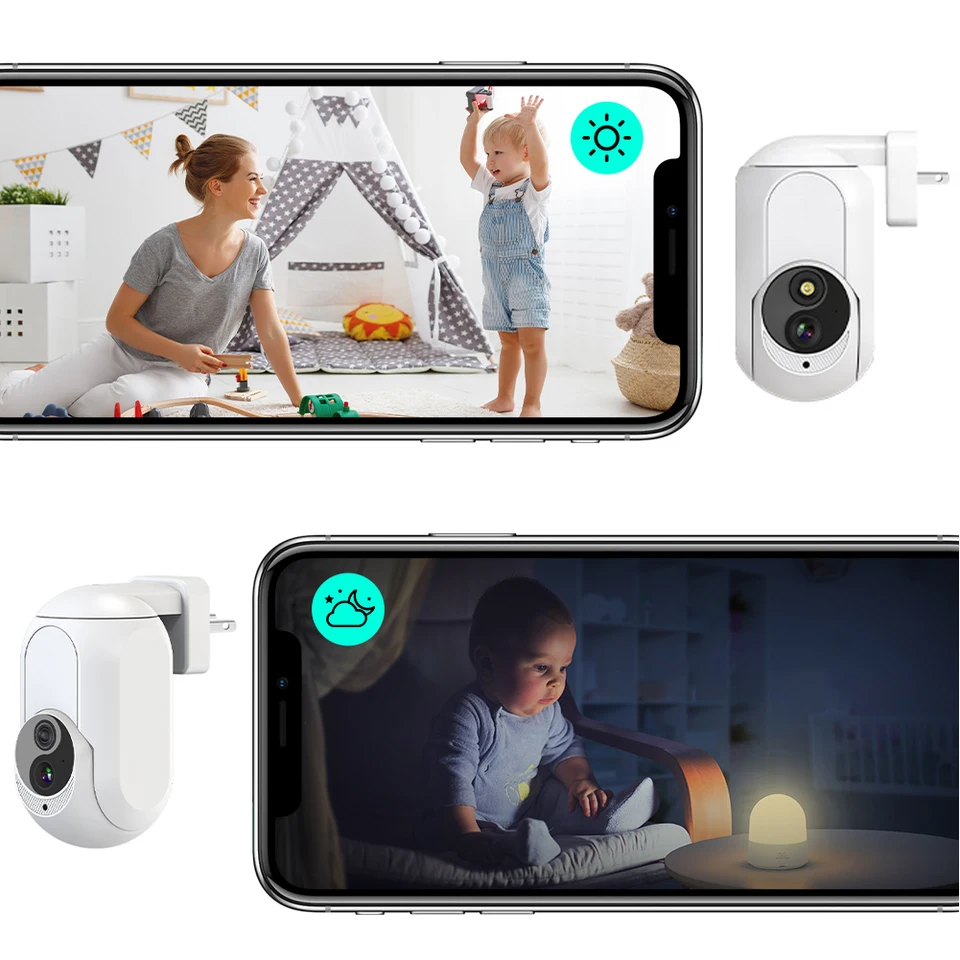WiFi stena zástrčka v fotoaparáte 1080p HD PTZ IP fotoaparát obojsmerné zvukové bezdrôtové bezpečnostné kamery Detekcia pohybu inteligentný domáci dohľad