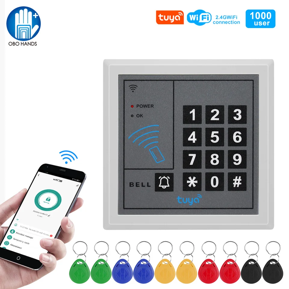WiFi Tuya Access Control System Door Dvere 125KHz RFID Nezávislá klávesnica otvárač dverí WG26 Čítačka kariet Smart App Unlock Heslo