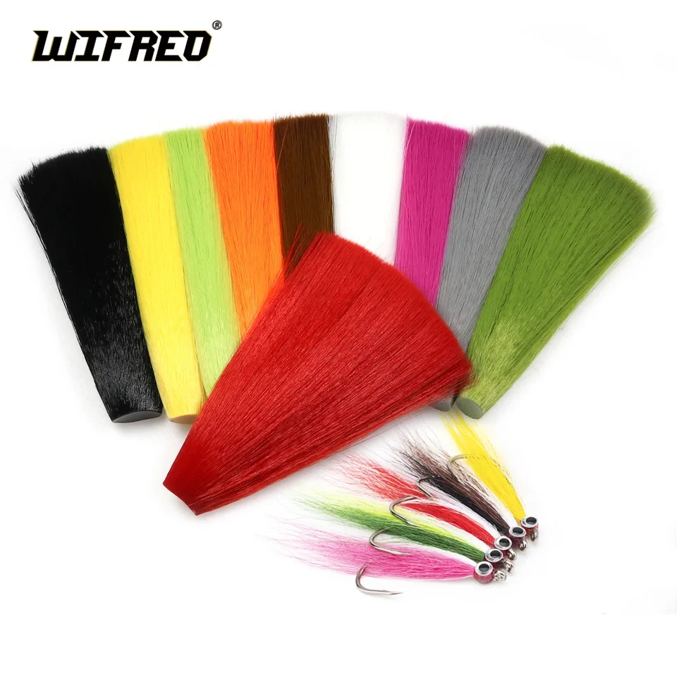 Wifreo 10 farieb faux Bucktail zúžené syntetické vlákna pre muškárenské rybolovné klzné mlnnows Streamers