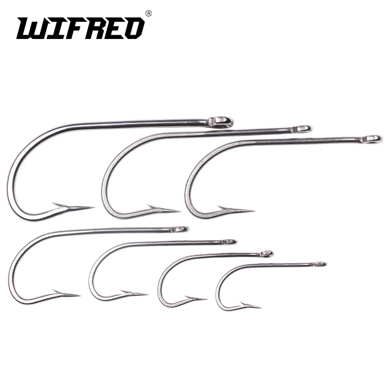 Wifreo 50ks z nehrdzavejúcej ocele O'Shaughnessy Long Shank Hook Sladká voda Fishing Clouser Clouser Minnow Saltwater Muchy viazané háčiky