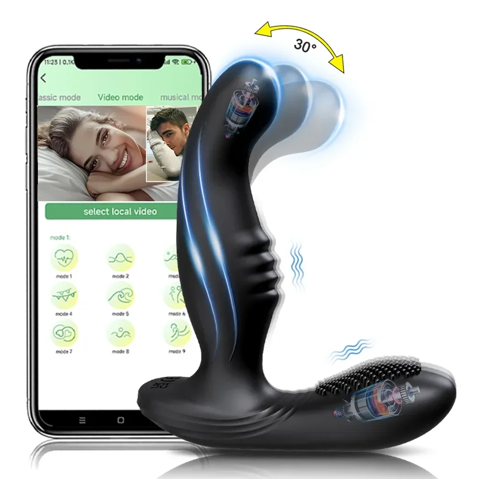 Wiggle Anal Vibrator Massager Massager Wireless App Anal Plug Vibračné análne hračky Perineum Stimulator Butt Plug Sex Hračky pre mužov