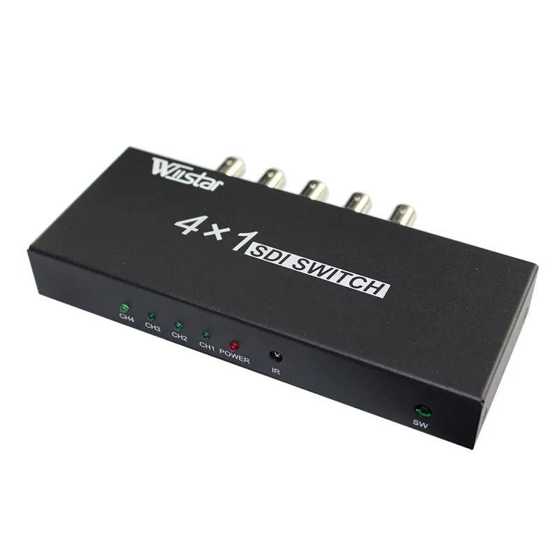 Wiistarsdi 4*1 prepínač 4 kanály SDI Signál na 1 signálny kanál SDI Podpora Full-HD SDI Vstup a výstupná bezplatná preprava