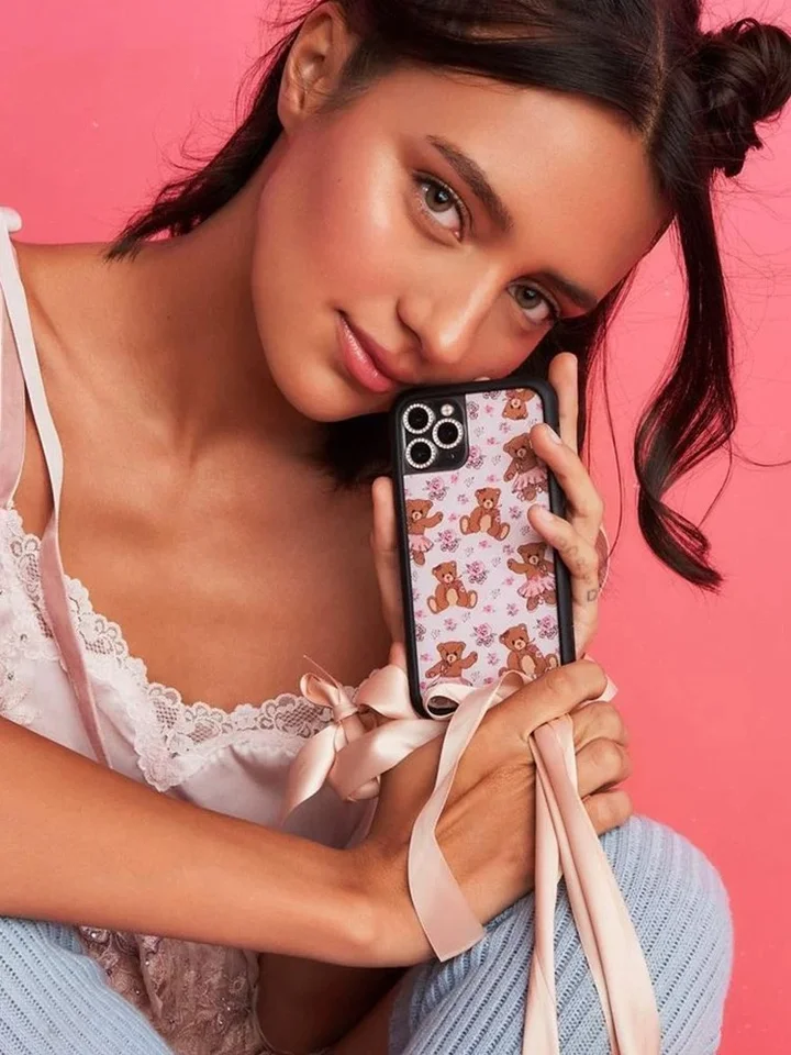 Wildflower 3D roztomilý kreslený baletný tanečný medvedí puzdro pre iPhone 12 13 14 15 16 Pro Max Wf Vintage Flower Hard Anti-Fall Cover