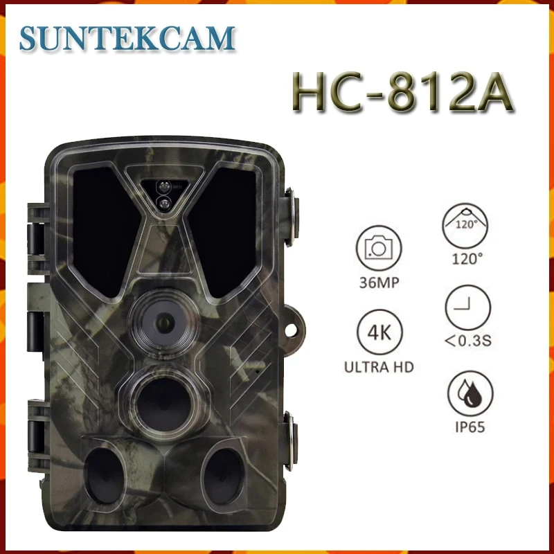 Wildlife Trail Camera Camera Wireless Lovecké fotoaparáty HC812A 36MP 2,7K 940nm IR Night Vision Fototraps sledovanie kamera