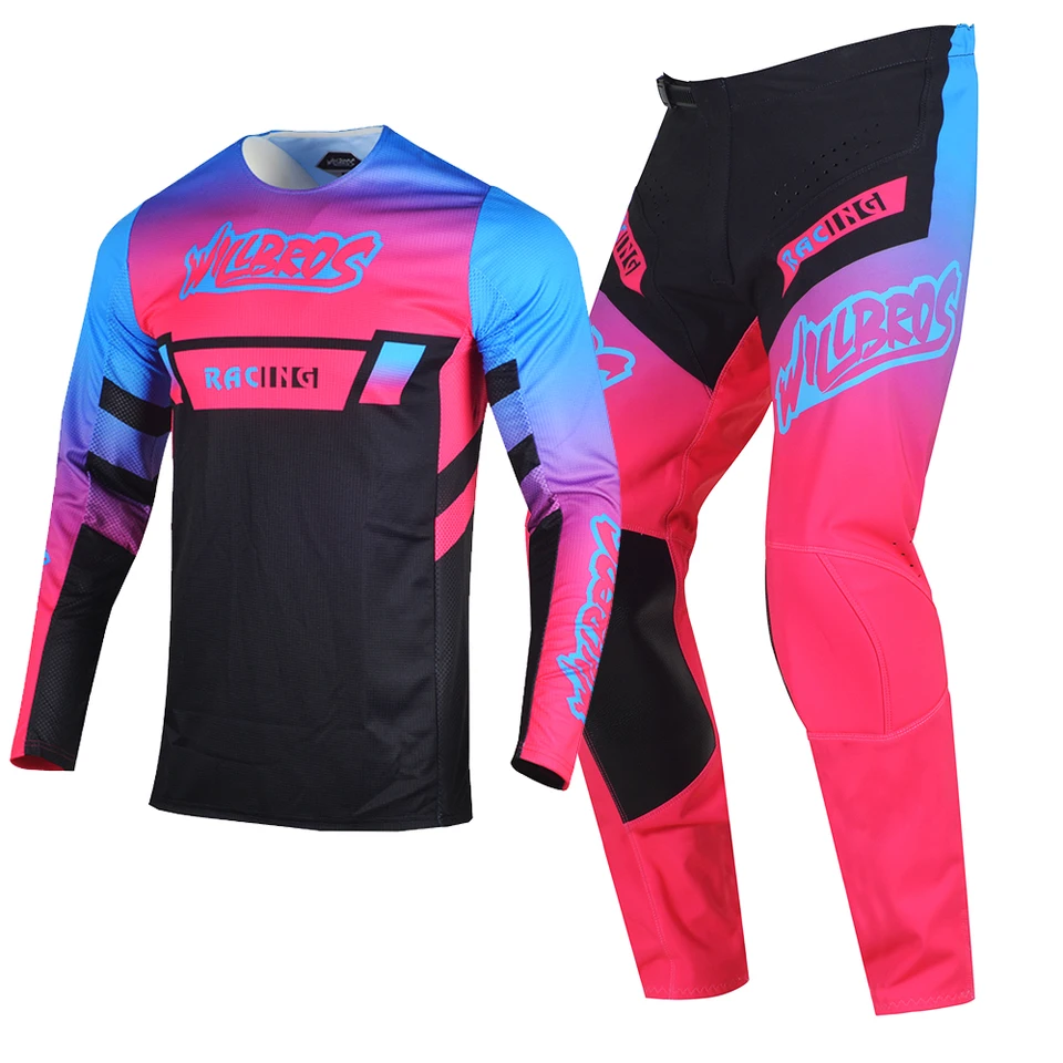 Willbros 360 Flexair Mach Pink Jersey Pants Combo MX offroad Motokross Dirt Bike MTB DH SX Men Dámske výstroj