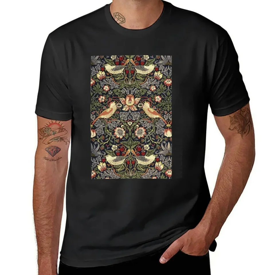 William Morris-Strawberry Thief Tričko hippie oblečenie Funny tričko Valentines oblečenie pánske oblečenie