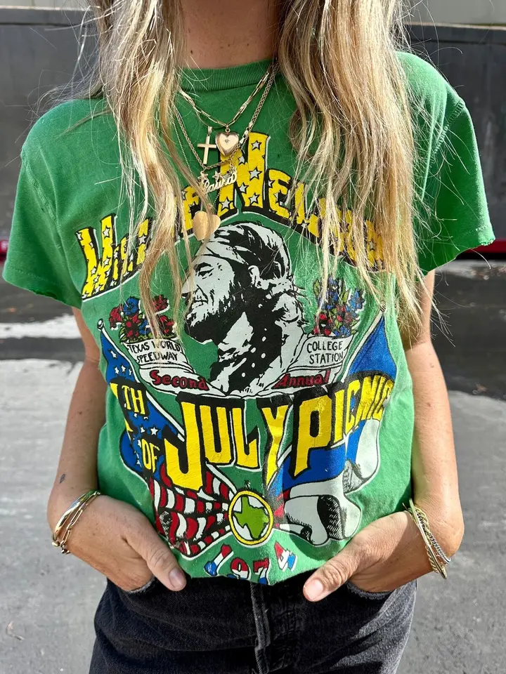 Willie Nelson 1974 Bavlnené tričko s krátkym rukávom Unisex S-5XL VN0840