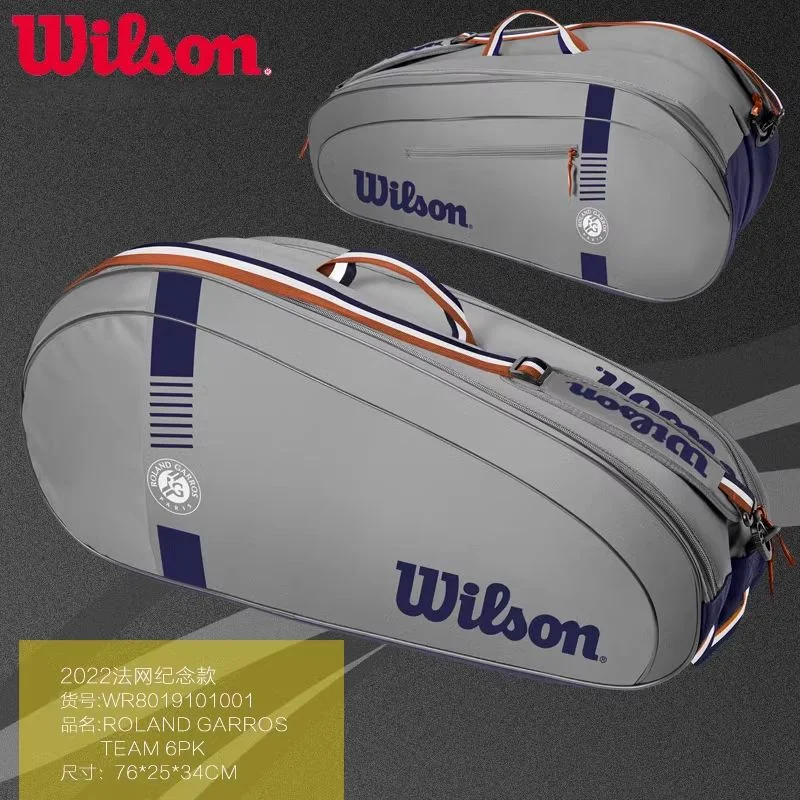 Wilson French Open Team Tennis Racket Bag 3pk 6pk Multifunkčný veľkokapacitný raketový tašk