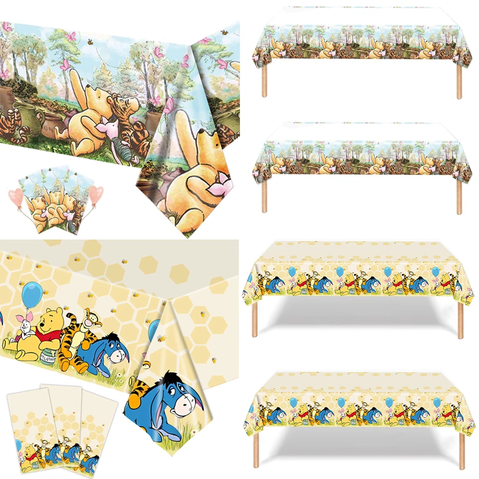 Winnie Party obruska bábätko pre bábätko Winnie the Pú stolové krytie večierky pre chlapcov dievčatá Novorodenecké narodeninové dekorácie