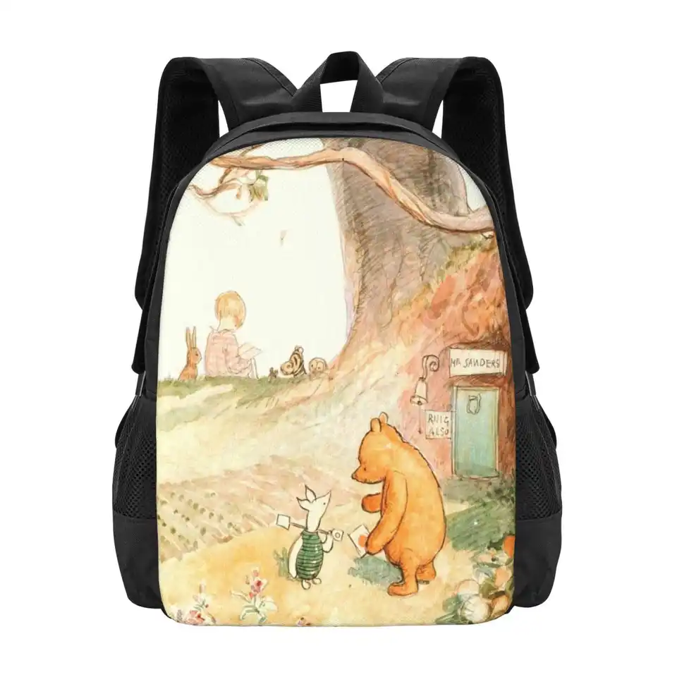 Winnie The-Friends Forever School Bags cestovné laptop batoh World Wdw Park Artwork Movie Classic Winnie The Bear