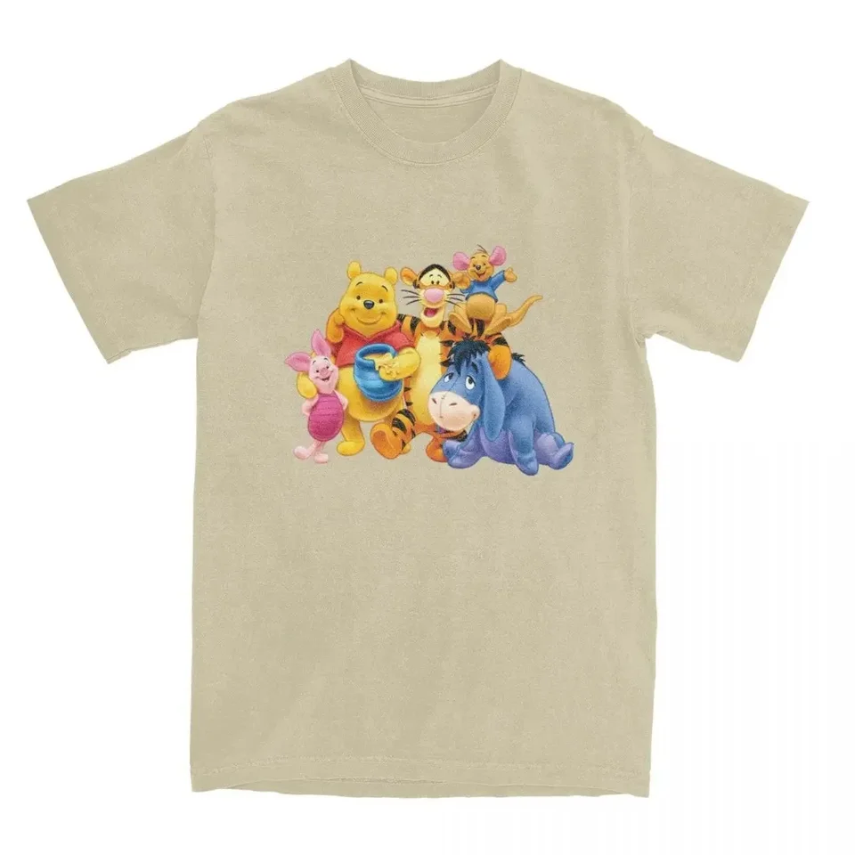 Winnie the Pooh Cartoon T Tirts Men Ženy 100% bavlnená novinka tričko Round Gollar Tees s krátkym rukávom oblečenie plus veľkosť