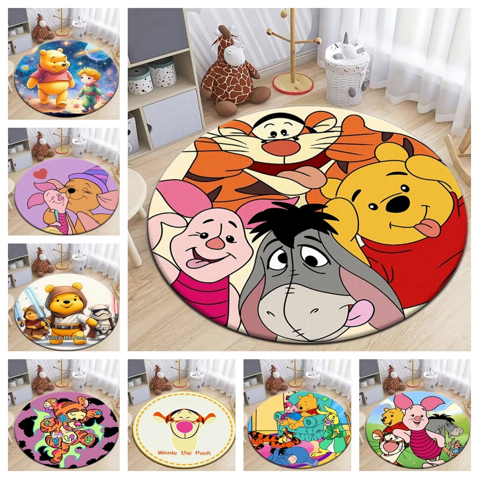 Winnie the Pú karikatúru roztomilý tlačený okrúhly koberec, koberec obývacej izby, kemping, anime koberec, výzdoba izieb, piknik, koberec, kuchyňa, podlahová podlaha