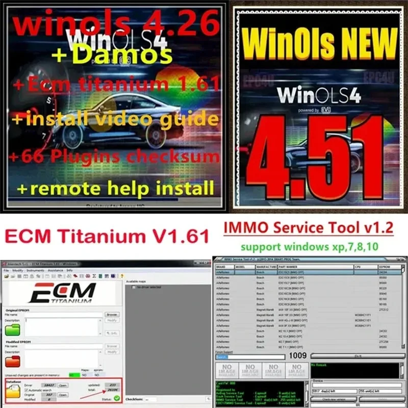 Winols 4.51 Winlos 4.26 Twith 66 Plugins Checksum ECU Lapping Lekcia Nový Damos File 2020 ECM Titanium 1.61 Immo 1.2