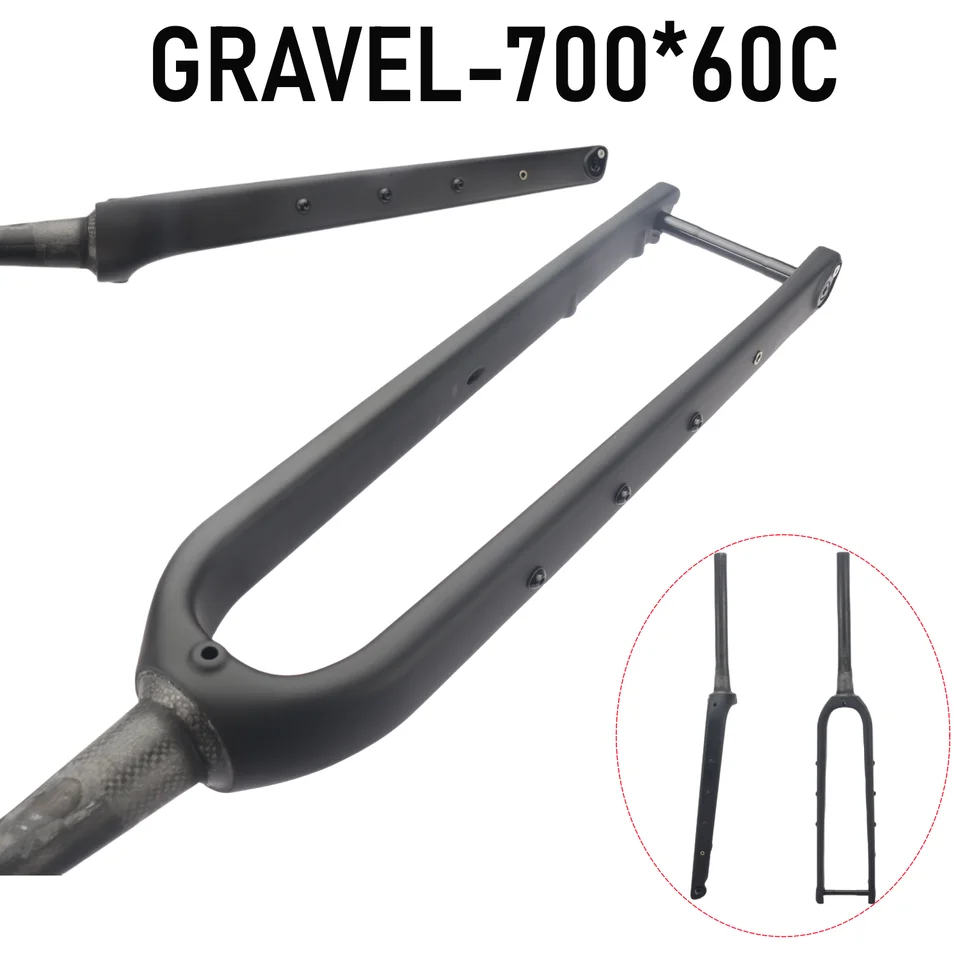 Winowsports 2024 Časti na bicykli štrk 700*60 ° C Disk Brake Road Bike Vol Fork 60 mm pneumatiky 55 mm hrabl