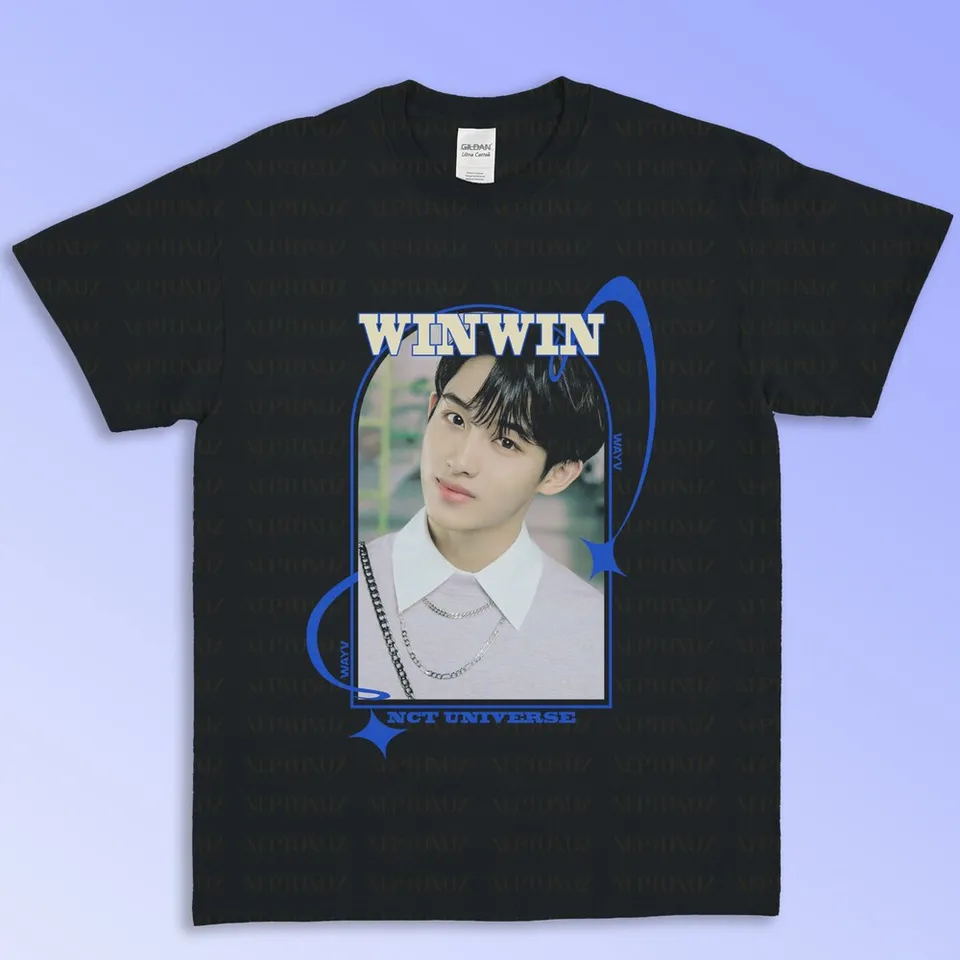 Winwin košeľa Wayv Tee Kpop Boyband Music Vintage Retro Rustikálny štýl Men Dámske tričko s veľkosťou