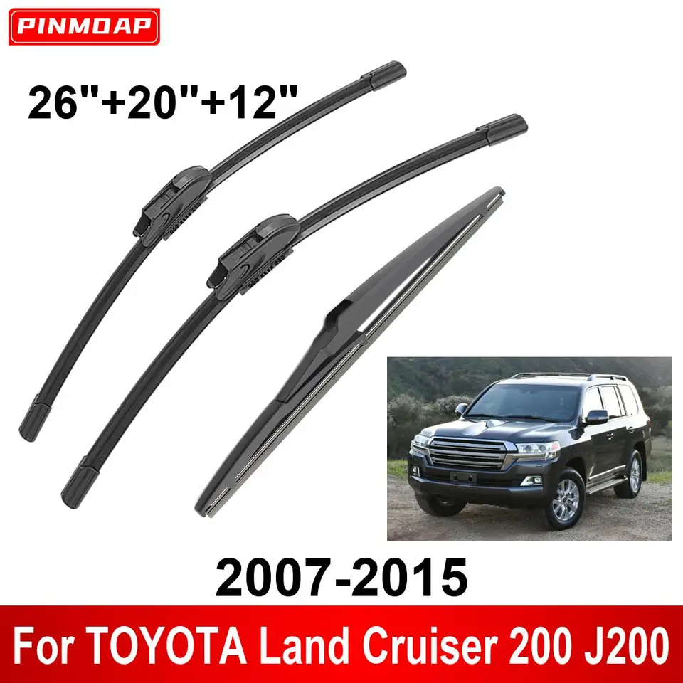 Wiper 3pcs pre toyota Land Cruiser 200 J200 2007-2015 Predné zadné stieračky Blades Brushes Automatické doplnky 2012 2013 2014 2015