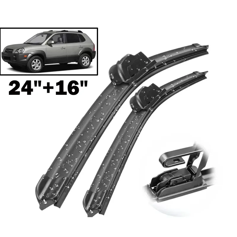 Wiper LHD Front Wiper Blades pre Hyundai Tucson JM 2004 - 2009 2009 Černé sklo okna Dážďové kefy 24 
