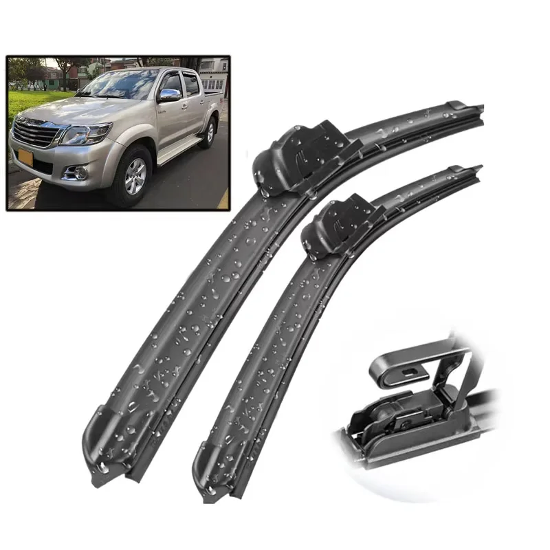 Wiper LHD čepele predných stieračov pre Toyota Hilux AN10 AN20 AN30 2005 - 2014 Černé sklo Černé sklo Rain Brush 21 +20