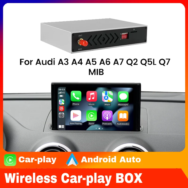 Wireless CarPlay AI Box pre Audi A3 A4 A5 Q2 Q5L Q7 MIB Android Auto Decoder Decoder Box OEM Screface Modul GPS SIRI BT