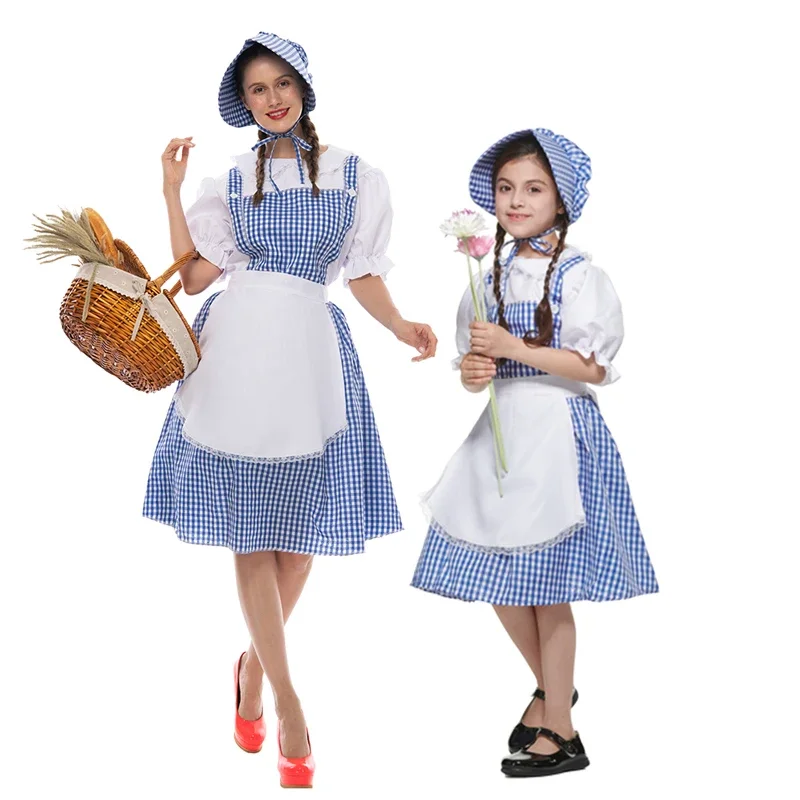 Wizard of Oz Girls Dorothy kostým ženy plus veľkosť Dorothy Halloween Costy Fancy Dress 2021 Nový príchod MS21542