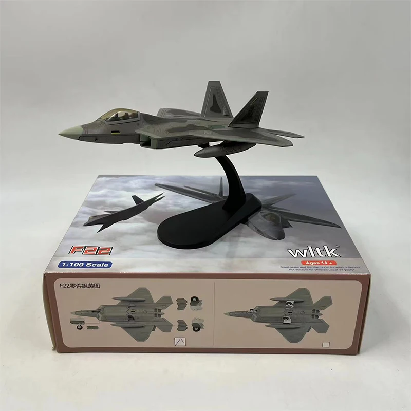 WLTK 1/100 Vojenské hračky v mierke pre Lockheed F-22 F22 Raptor Fighter USA Army Air Force Diecast Metal Plane Model Model Hračka
