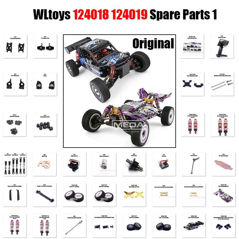 Wltoys 1/12 124018 124019 RC Originálne náhradné diely automobilový tlmič prednej zadnej pneumatiky Zostava prednej zadnej pneumatiky C PRÁCE SELT AKCEJ ČASŤ 1