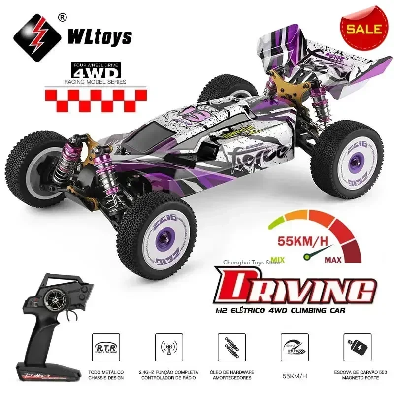 WLTOYS 124019 1:12 4WD 55 km/h RC Racing CAR diaľkové ovládanie vysokorýchlostných terénnych driftových pohonných škvŕn dospelých Boys Hračky pre deti Darček