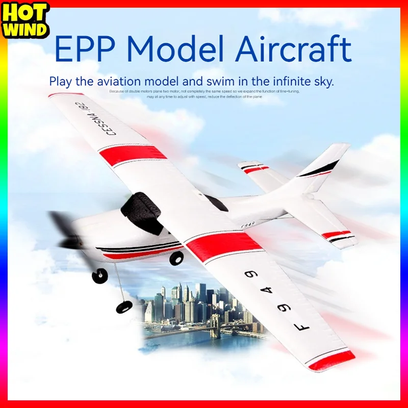 Wltoys 2.4g F949 LCD Verzia RC RC Lietadlo Cessna 182 3D6G 3ch pevné krídlo Lietadlo vonkajšieho robota RTF s darčekom Gyroscope Darček vonku vonku