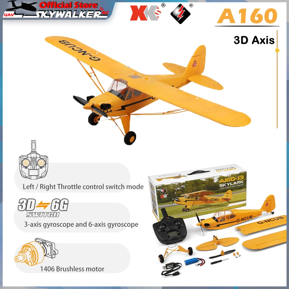 Wltoys A160 RC Lietadlo 5 kanála 3D/6G 1406 Brushless Motor Radio Rádio ovládané 650 mm krídla RC Hračky pre dospelých