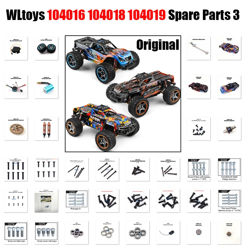 Wltoys Brushless RC 1/10 104019 104016 104018 CUSON CUSON CUSON CUSE LEASION DIZELIÁL ESC Prijímač Originálne náhradné diely