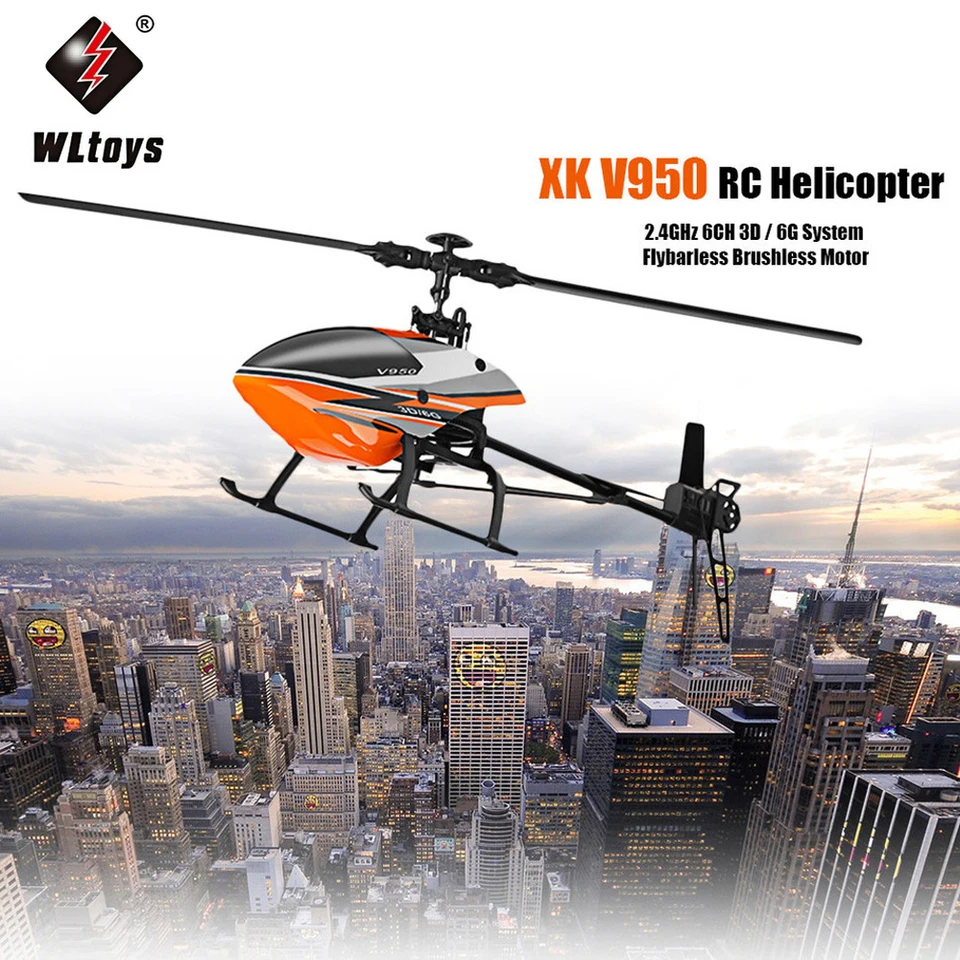WLtoys V950 Veľký vrtuľník 2,4G 6CH 3D6G Systém bez kefy bez preletu RC RC RTF RTF Hračky na diaľkové ovládanie