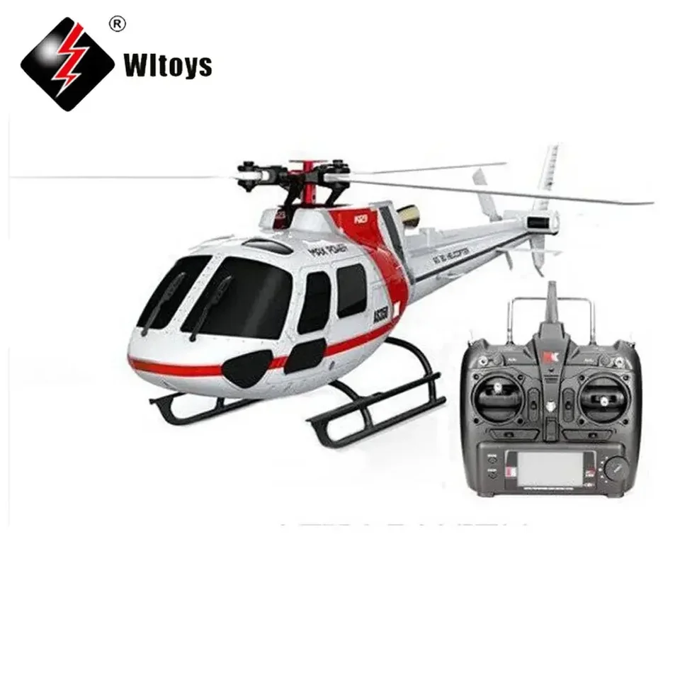 Wltoys XK K123 RC Mini Simulator AS350 vrtuľník RTF 2,4G 6CH 3D 6G Motor bez kefy RC QC QuadCopter Hračky pre chlapcov