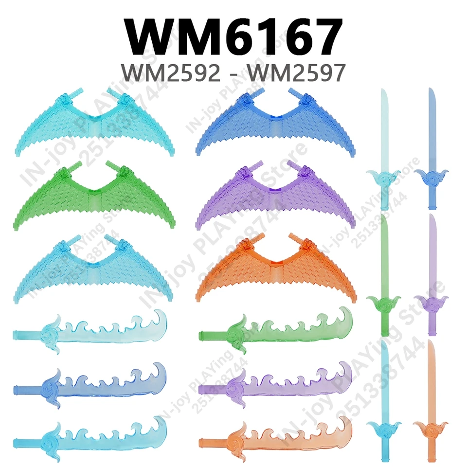 WM6167 Kompatibilné s akčnými figúrkami dielky tehly WM2592 WM2593 WM2594 WM2595 WM2596 WM2597 WM Blocks Accessories Hračky pre deti
