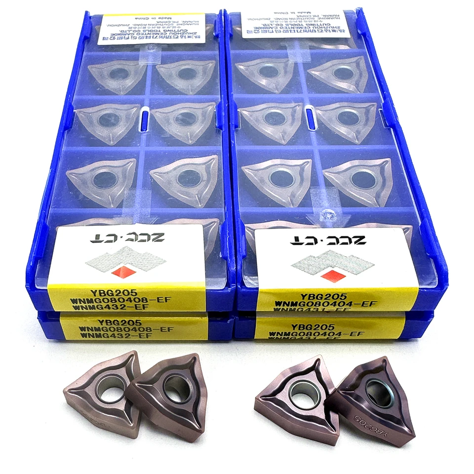 WNMG080404 WNMG080408-EF YBC205 Original ZCC.Ct Externé otáčanie nástroja Karbidová vložka Oceľové spracovanie CNC sústruženia sústruženia vložky
