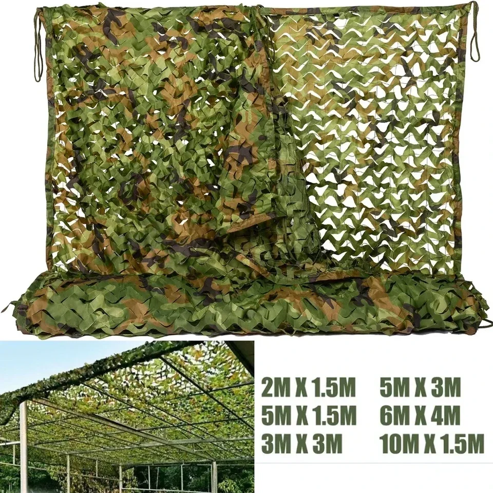 Woodland Camouflage Setting Woodland Camo Net na kempingové streľba na slnečné krémy Sun Sun Sun Shelter Auto zakrýva stany