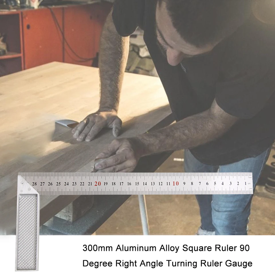 Woodworking 90 stupňov Presnosť Zakrivený nástroj na meranie pravého uhol pravidla