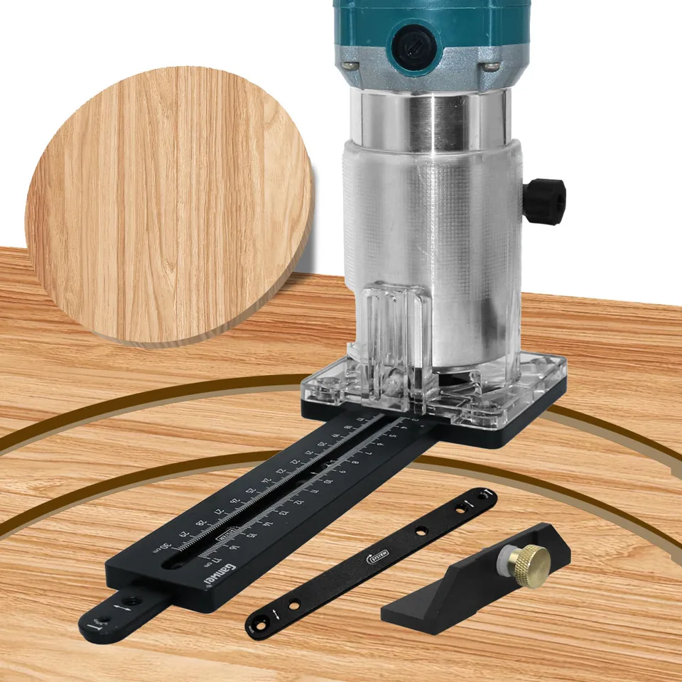 Woodworking Circle Cutting Prípravok, štrbina základne s plotom pre elektrické orezávanie stroja Wood Router Fleging Bakelite Stricting Sprievodca