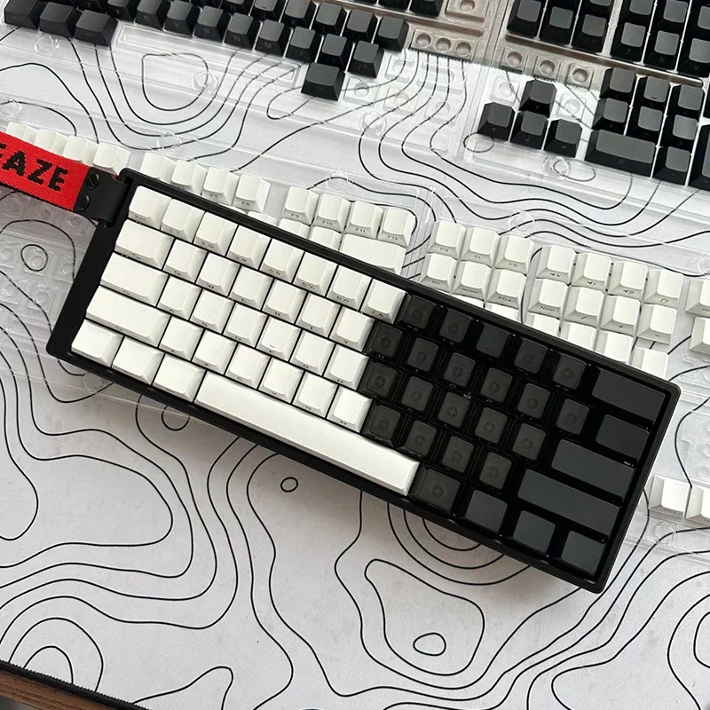 Wooting čiernobiele dvojité kúzlo na bočné vyryté priehľadné kľúče magnetická os OEM Prispôsobenie Mad60/Atk68/Fire68