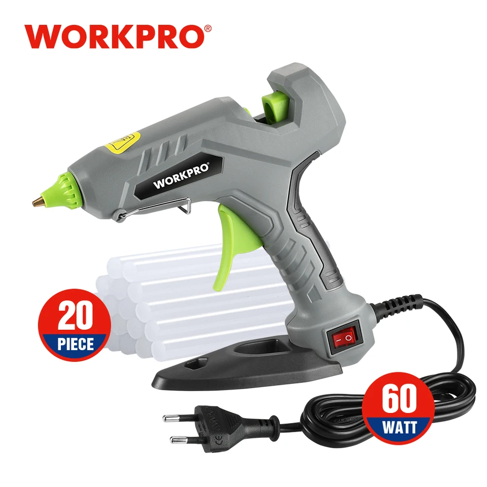 WorkPro 60W Horúce lepiace pištole Mini pištole Elektrická teplota Teplota s 20ks lepidlá