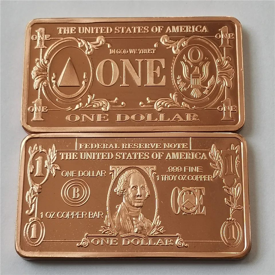 World Coin Collection 1 $ 1 Copper One Bill Creative Creative Coin USA Coins Souvesirs Collectibles Art Art