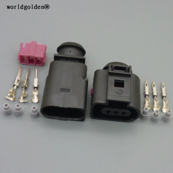 WorldGolden 3 Pin Way Mužská žena pre VW SkoDa Passat Automatické klimatizácia Tlakový spínač Temp Sensor Plug 1J0973803 1J0973703