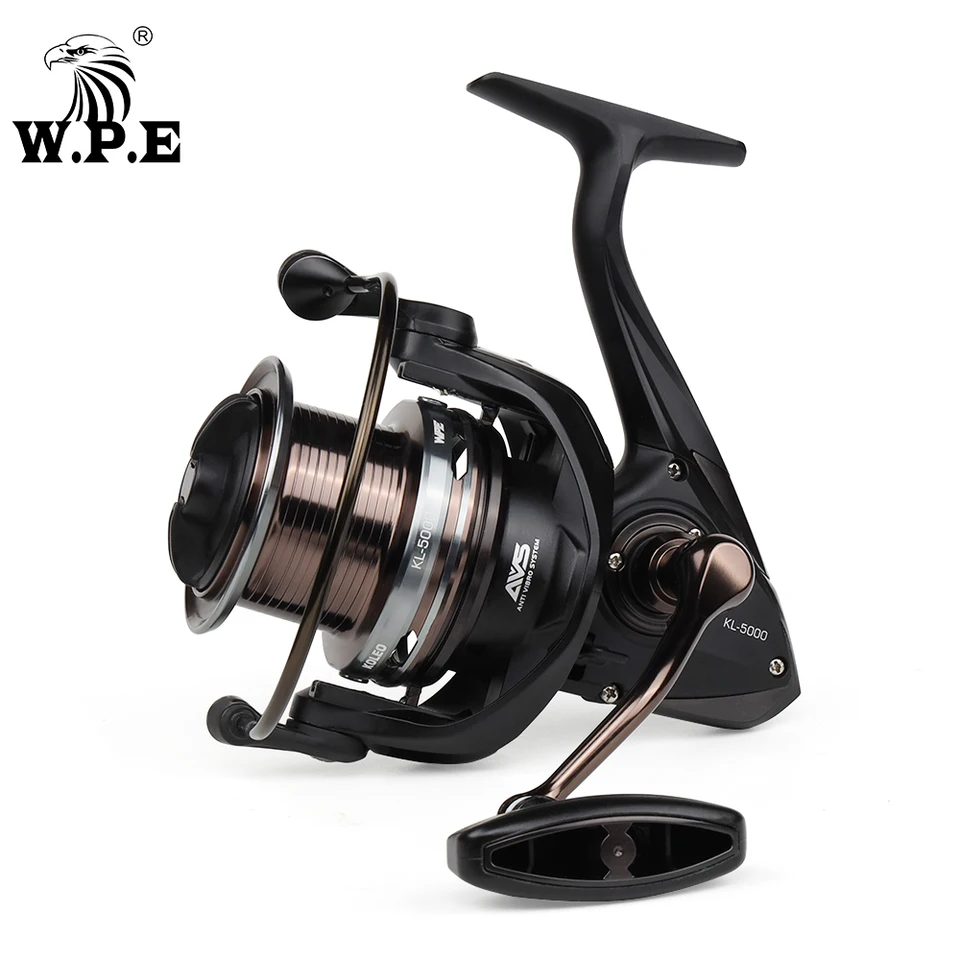 WPE KL Carp Feeder Fishing Roel 4800/5000/6000 Spinning Reel 7+1 guľôčkové ložiská 5.1: 1 Prevodový pomer kovový lyžičkový rybársky náčinie