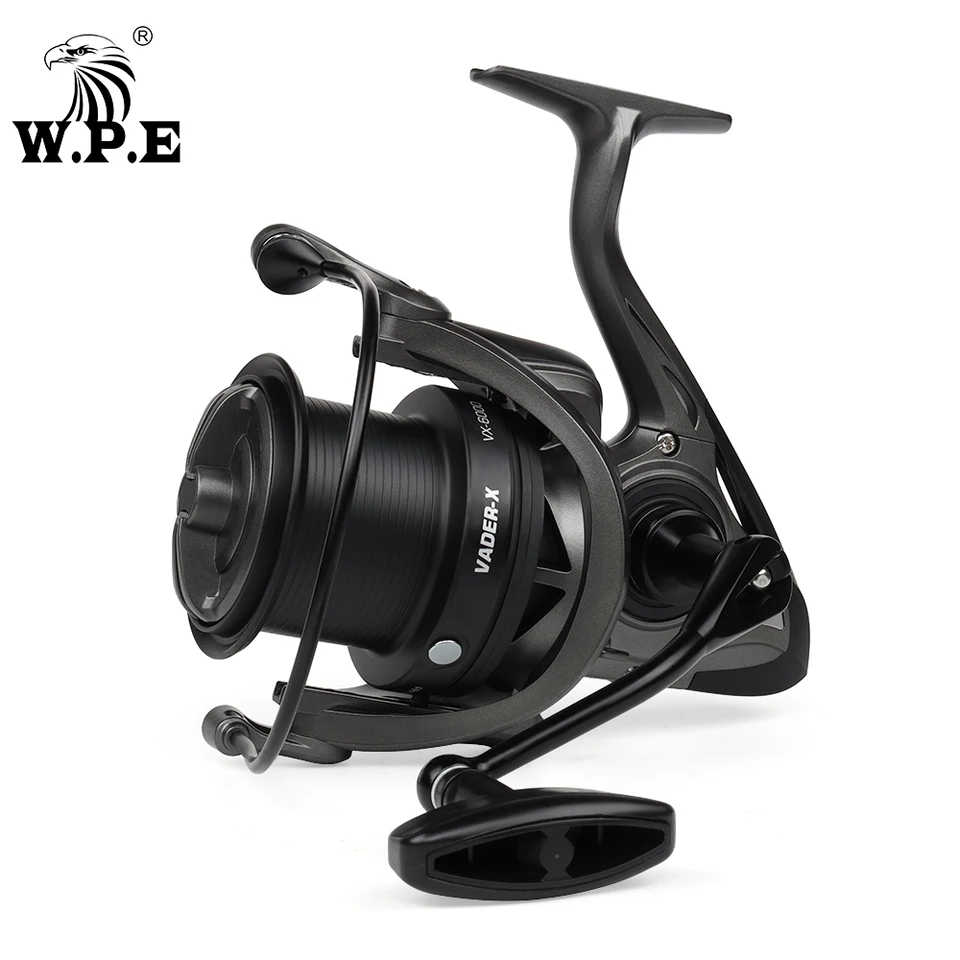 WPE VX Carp Fishing Regning Regning Reel 6000 9000 Kovová lyžica 7+1 Gulové ložiská REALIO 4,6: 1