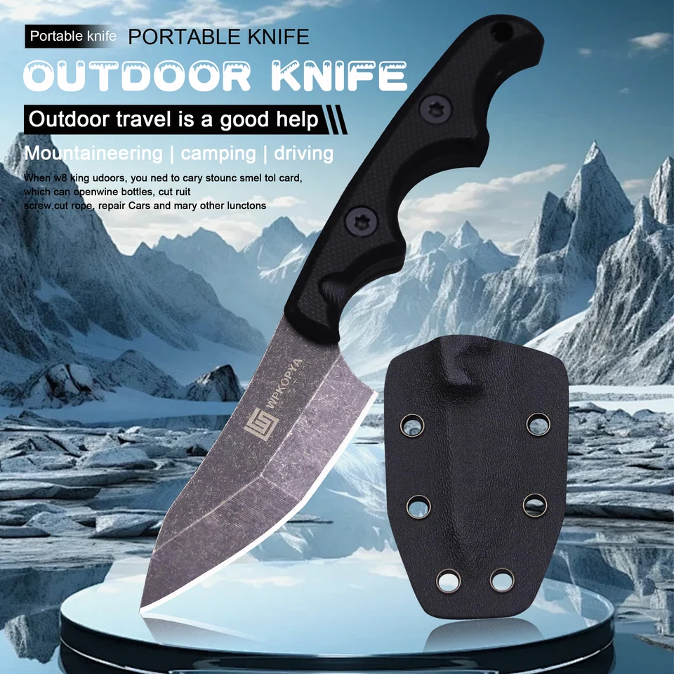 Wpkopya (USA) High-end 440C Outdoor Mini Straight Knife +K Puseath, vonkajší turistický kempingový nôž, vreckový rovný nôž