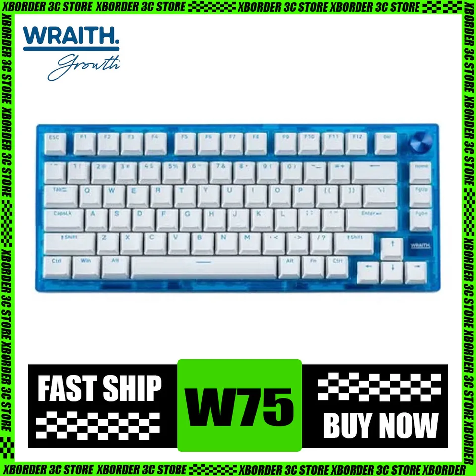 Wraith W75 Magnetic Switch Keyboard 8K Multifunkčný gombík E-Sports Gaming Mechanická klávesnica Cherry PC Gamer Accessories Darček