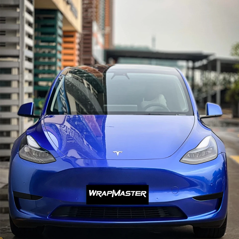 Wrapmaster 5m/10m/18m/18m domáce zvieratá Gloss Gloss Metallic Portimand Blue Car Bumper Films
