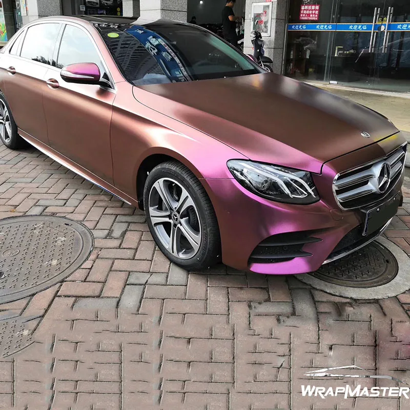 Wrapmaster Chameleon Matte Diamond Night Hnedá červená červené vozidlo obalí vinyl Full Car Body Film